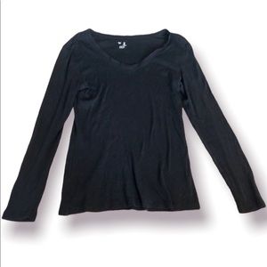 Gap Long Sleeve V-Neck Black Medium
